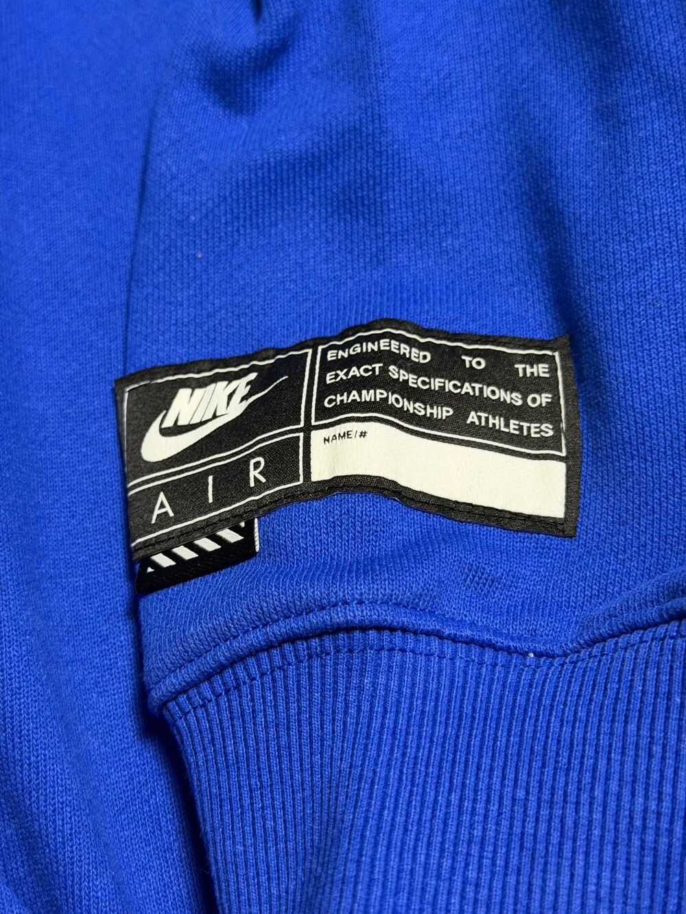 Nike Air Hoodie Small Blue Pullover Sweatshirt White Sleeve Panels - Picture 3 of 6